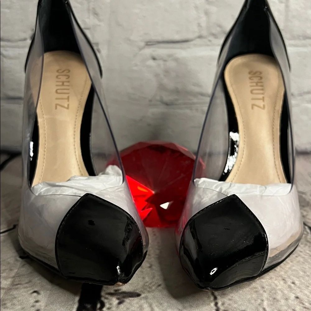 * SCHUTZ Black and White Patent Heels
